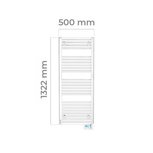 Intuis Nao 2 elektromos törölközőszárító radiátor 750 W - beépített programozható digitális termosztáttal, önálló fűtési lehetőséggel