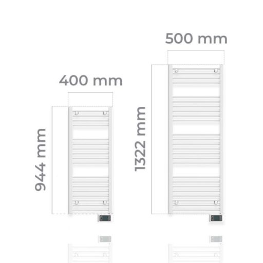 Intuis Nao elektromos törölközőszárító radiátor 300 W - beépített programozható digitális termosztáttal, önálló fűtési lehetőséggel