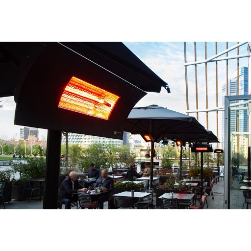 Radialight Oasi HT ipari kültéri infrasugárzó 2000 W, fekete - teraszfűtéshez, vendéglátóhelyekre, azonnali hőérzettel és időjárásálló védelemmel