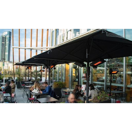 Radialight Oasi HT ipari kültéri infrasugárzó 2000 W, fekete - teraszfűtéshez, vendéglátóhelyekre, azonnali hőérzettel és időjárásálló védelemmel