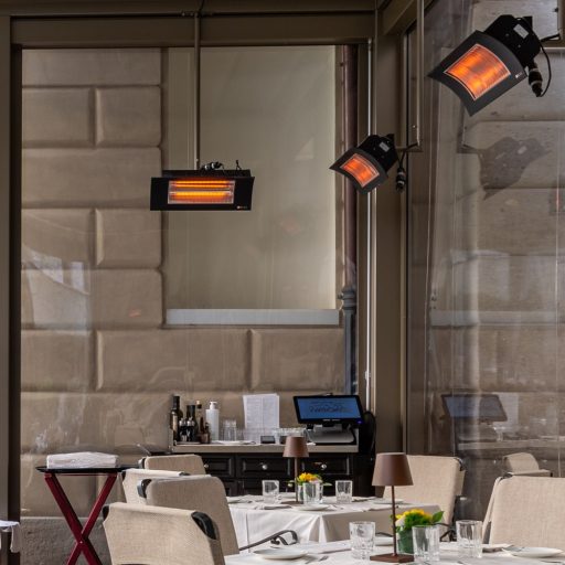 Radialight Oasi kültéri infrasugárzó, 1000/2000 W - teraszfűtéshez, azonnali hőérzettel és elegáns kialakítással