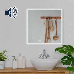   BVF ADELIG okostükör Bluetooth hangszóróval 60x60cm 200 W - LED világítással, páramentesítéssel és okosfunkciókkal