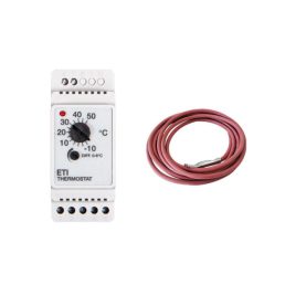   ETI-1551 termosztát + ETF-622 felületi hőmérséklet-érzékelő szett - csővezetékek, ereszcsatornák fagyvédelméhez