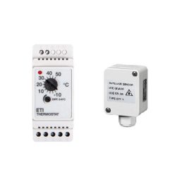   ETI-1551 termosztát + ETF-744 kültéri hőmérséklet-érzékelő szett - csővezetékek, ereszcsatornák fagyvédelméhez