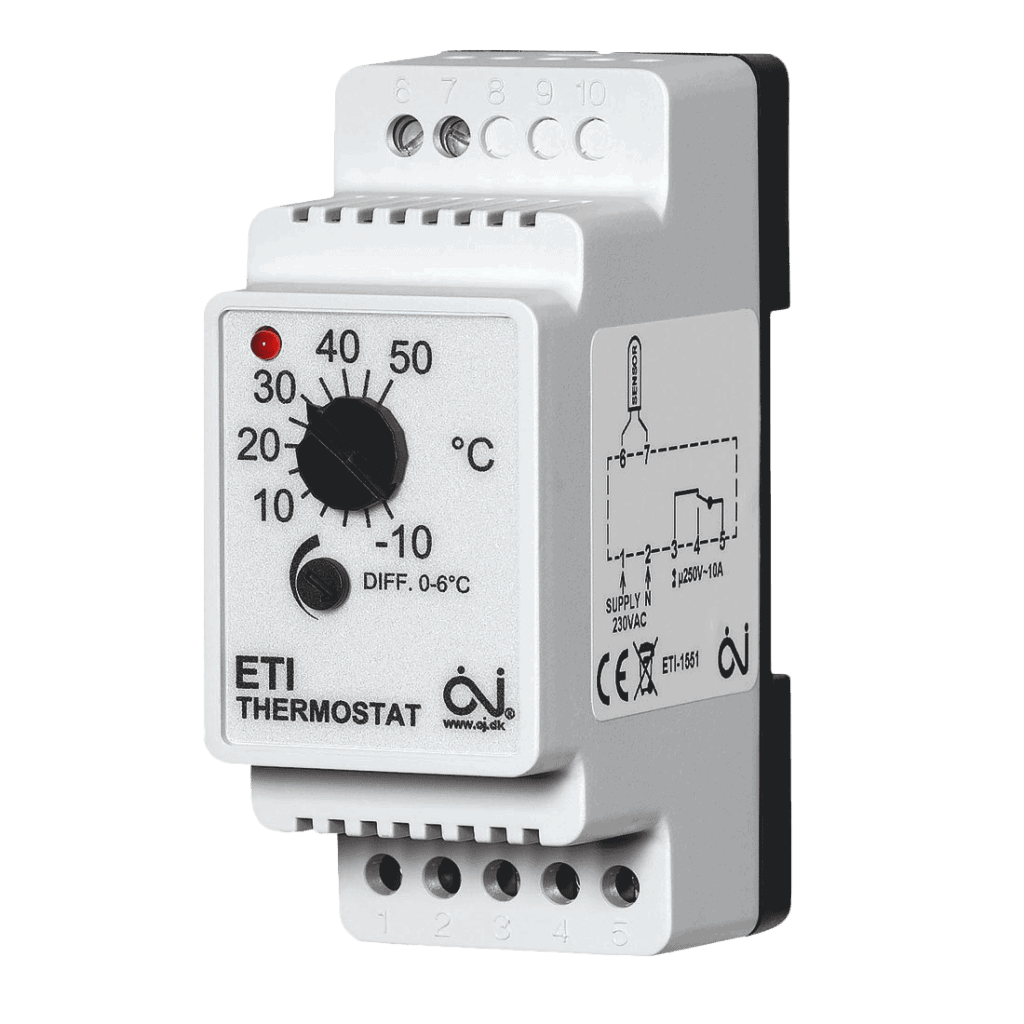 ETI-1551 DIN-sínes termosztát
